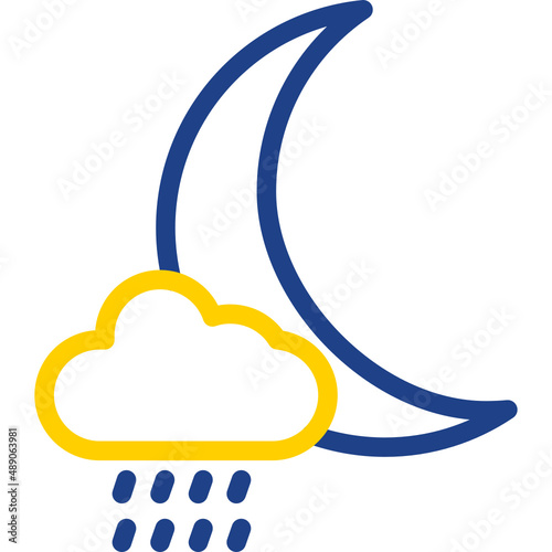 Cloud Moon Rain Icon