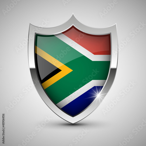 EPS10 Vector Patriotic shield with flag of SouthAfrica. Free Download EPS10 Vector Patriotic shield with flag of SouthAfrica. - GFXLoad
