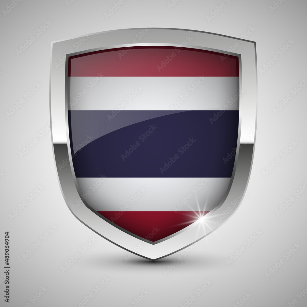 EPS10 Vector Patriotic shield with flag of Thailand. EPS10 Vector Patriotic shield with flag of Thailand.