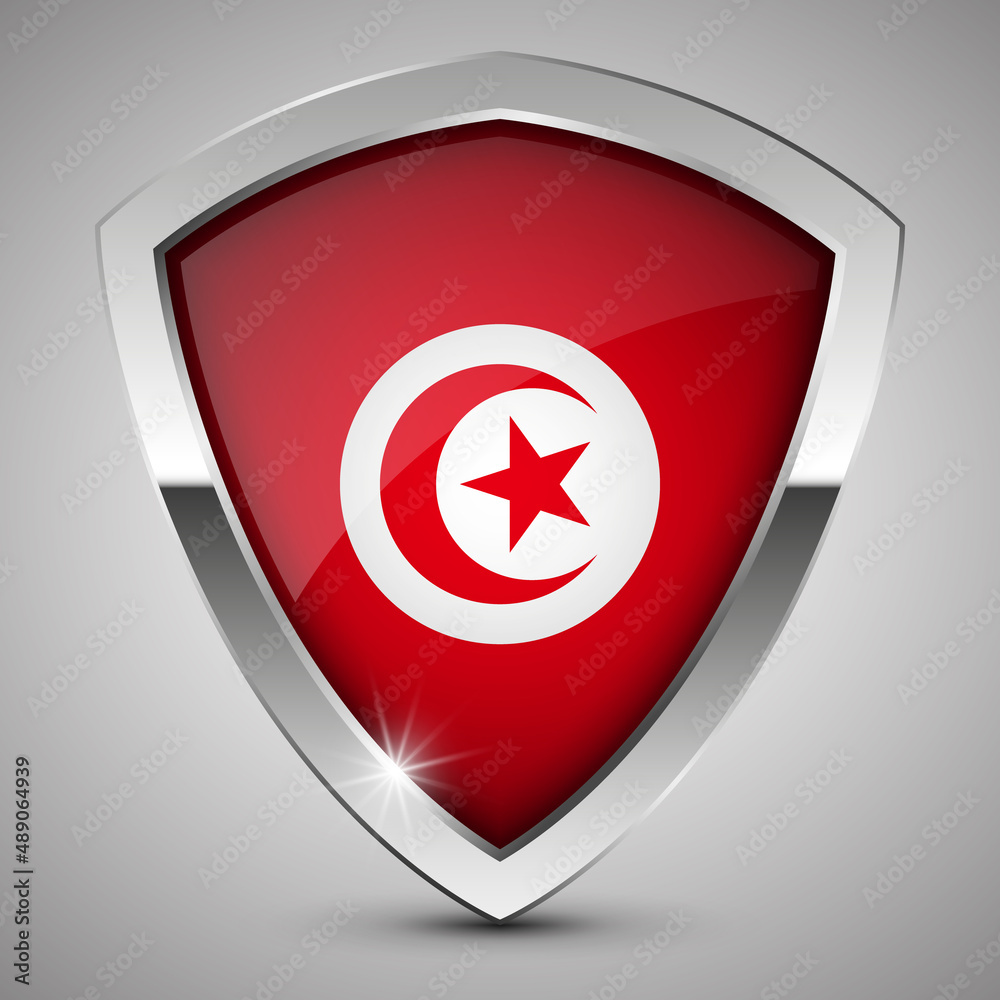 EPS10 Vector Patriotic shield with flag of Tunisia. EPS10 Vector Patriotic shield with flag of Tunisia.