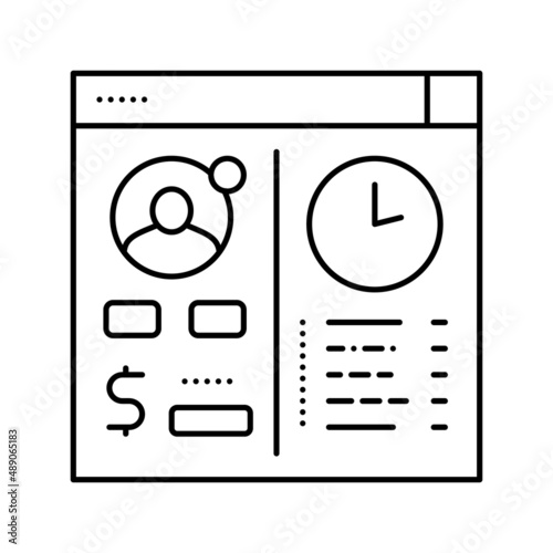 opening temporary account line icon vector illustration