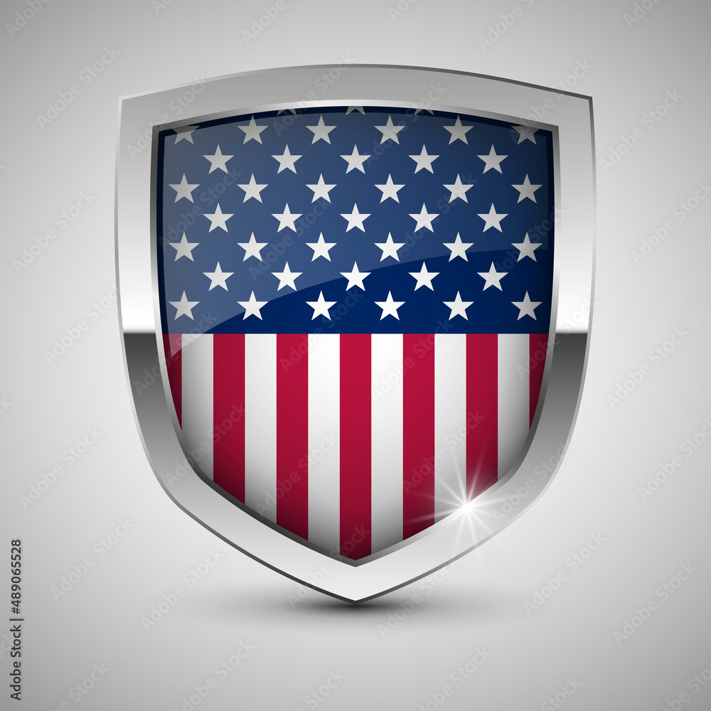 EPS10 Vector Patriotic shield with flag of Usa. EPS10 Vector Patriotic shield with flag of Usa.