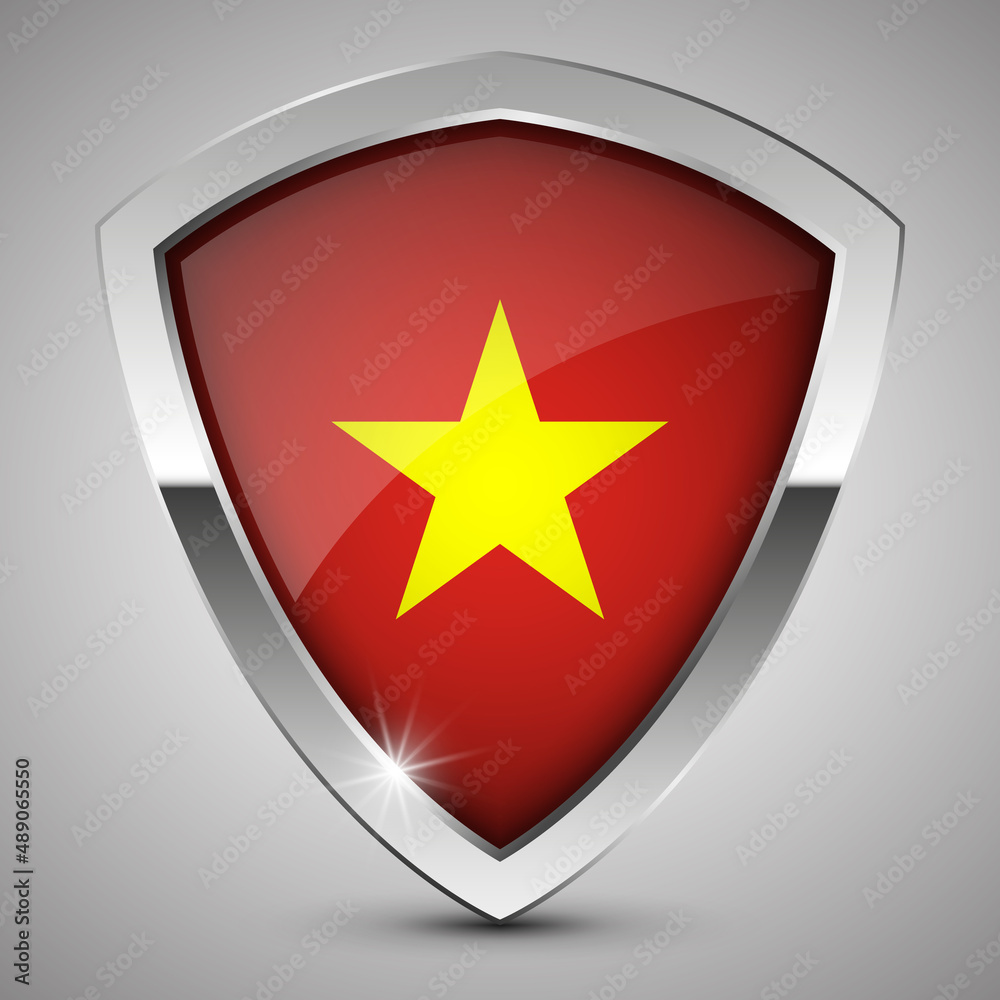 EPS10 Vector Patriotic shield with flag of Vietnam. EPS10 Vector Patriotic shield with flag of Vietnam.
