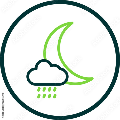 Cloud Moon Rain Icon