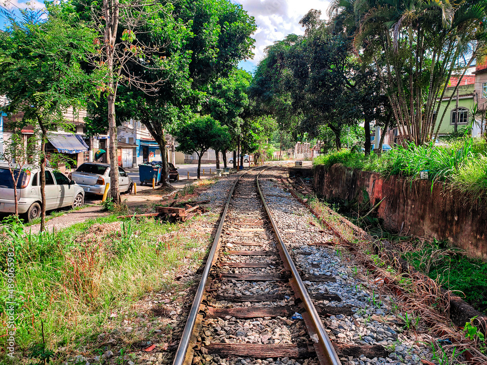 Fototapeta premium people on railway