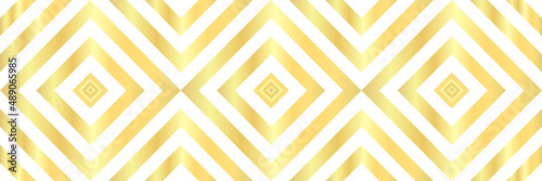 Gold, and white abstract line geometric diagonal square seamless pattern banner background. Vector illustration.