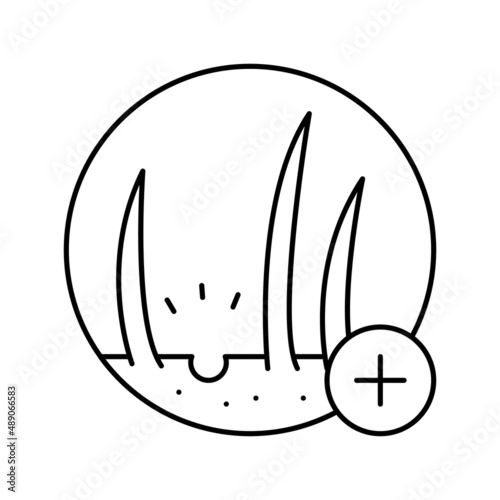 hair loss clinic line icon vector illustration