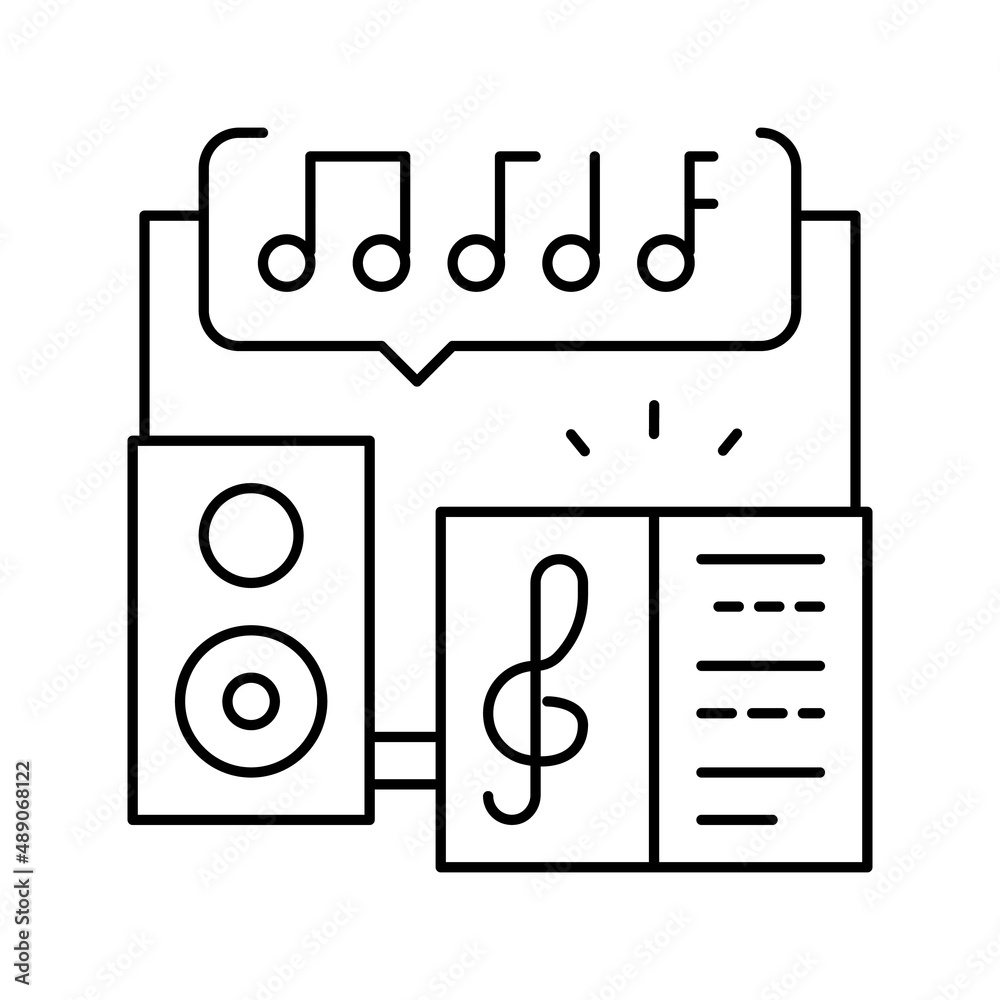 music school lesson line icon vector illustration music school lesson line icon vector illustration