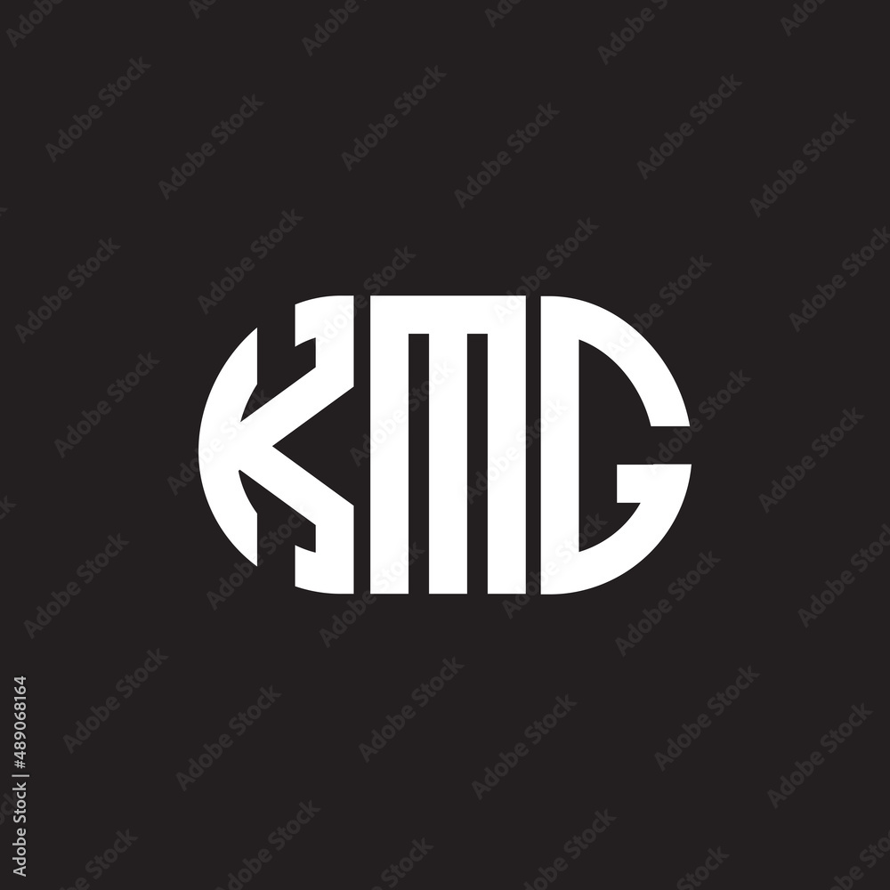 Obraz premium KMG letter logo design on black background. KMG creative initials letter logo concept. KMG letter design.