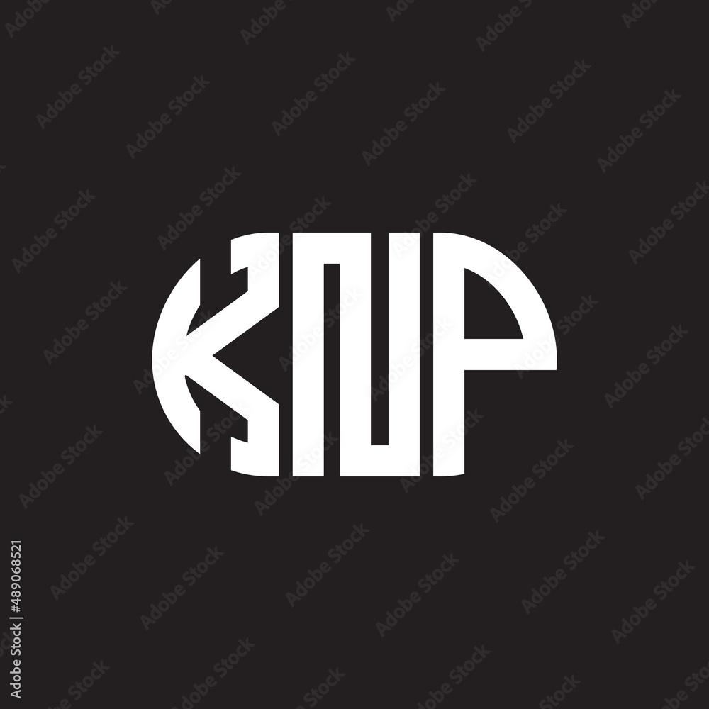 Obraz premium KNP letter logo design on black background. KNP creative initials letter logo concept. KNP letter design.