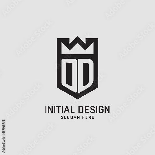 Initial OD logo shield shape, creative esport logo design