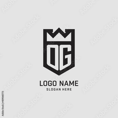 Initial OG logo shield shape, creative esport logo design