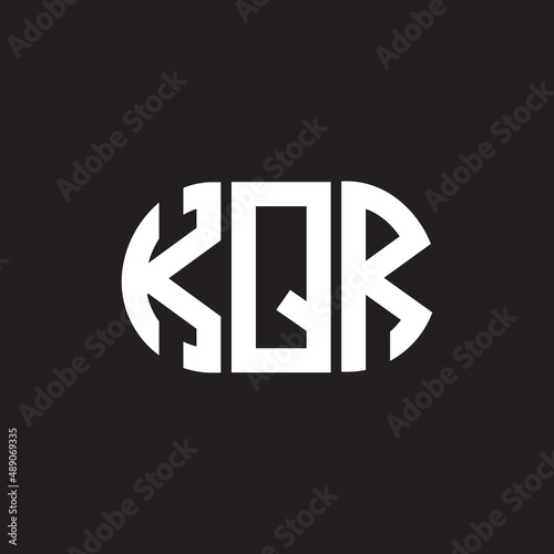 KQR letter logo design on black background. KQR creative initials letter logo concept. KQR letter design.