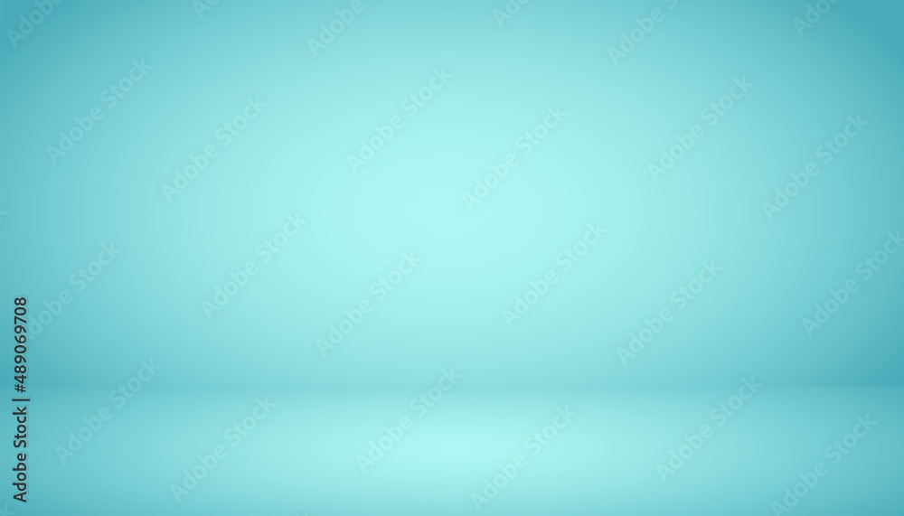 Abstract background. The studio space is empty. With a smooth and soft blue color