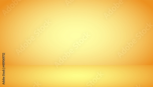 Abstract background. The studio space is empty. With a smooth and soft yellow color