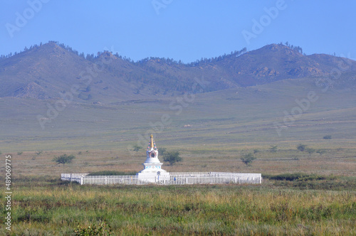 Picturesque steppes of Siberia and the Baikal region