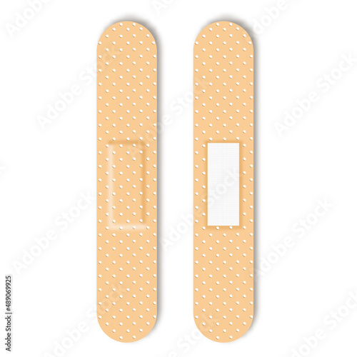 Medical plaster. Medical plasters isolated on white background. Art design medical elastic patch. Abstract concept graphic different shape element.