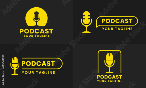 Professional Podcast Logo Icon, Podcast Radio Icon Bundle.