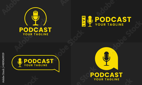 Professional Podcast Logo Icon, Podcast Radio Icon Bundle.