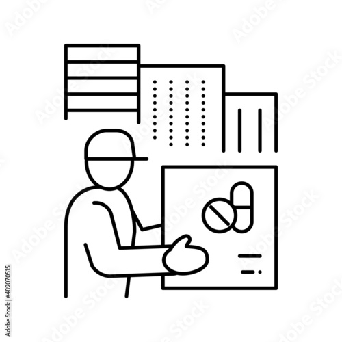 drug delivery line icon vector illustration
