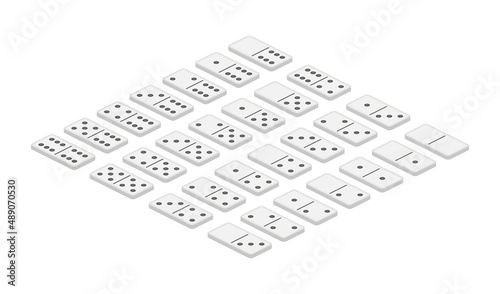 Domino game full set. game graphic element. Vector stock illustration.