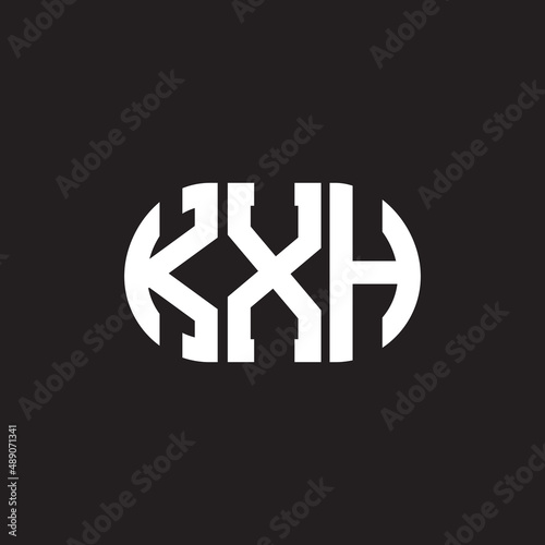 KXH letter logo design on black background. KXH creative initials letter logo concept. KXH letter design. photo