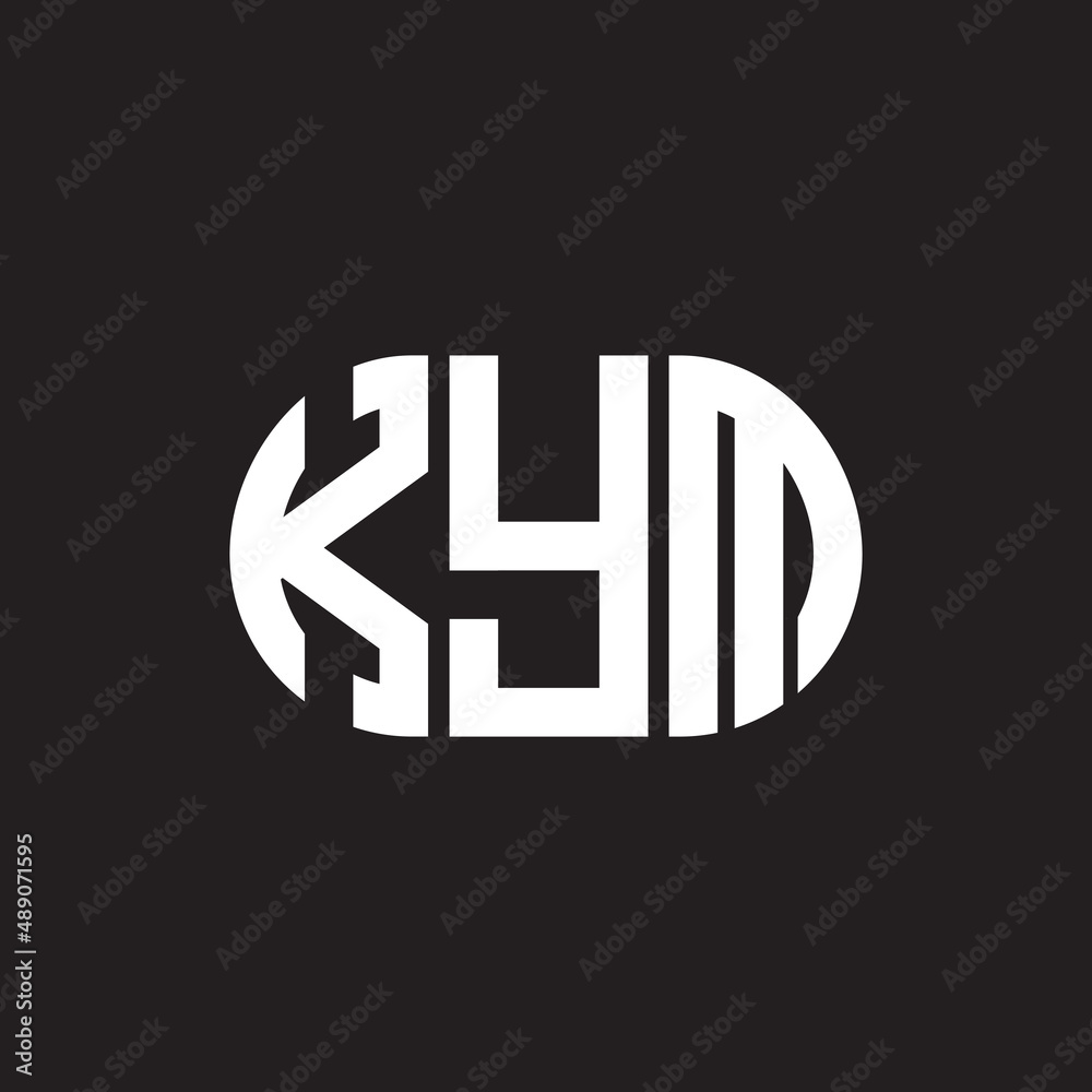 KYM letter logo design on black background. KYM creative initials letter logo concept. KYM letter design.