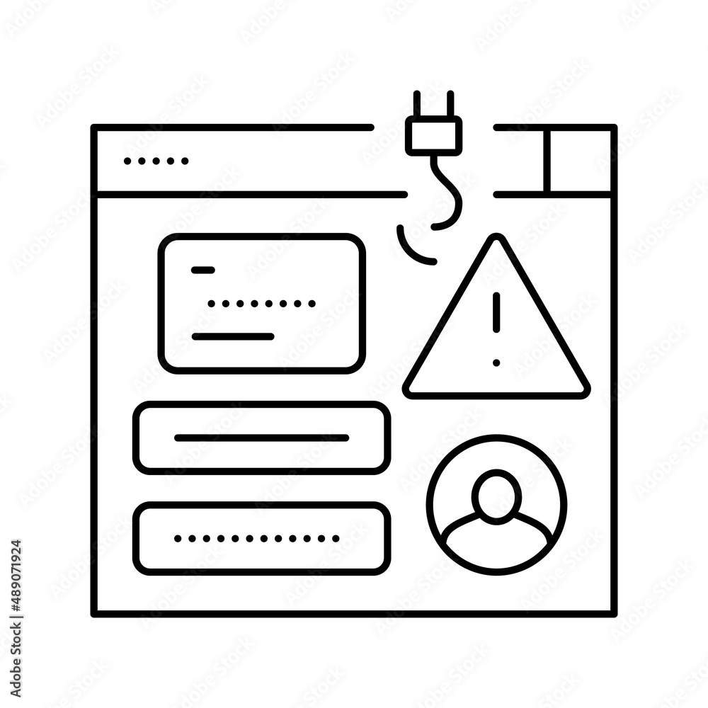 phishing attacks line icon vector illustration phishing attacks line icon vector illustration