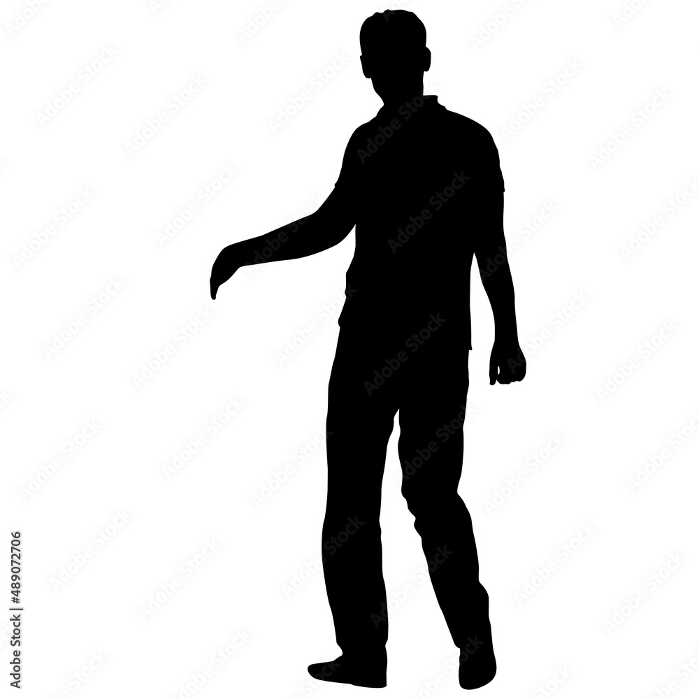 Silhouette of a walking man on a white background Silhouette of a walking man on a white background