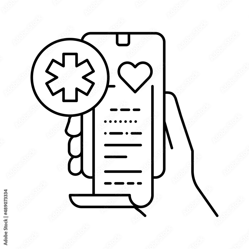 digital health line icon vector illustration digital health line icon vector illustration