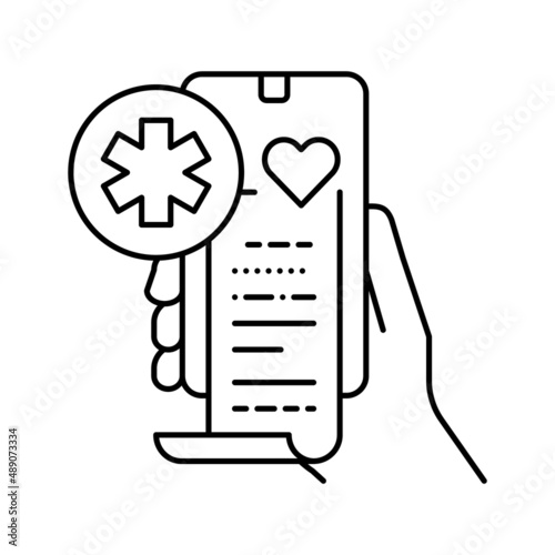 digital health line icon vector illustration