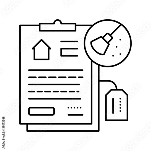 end of tenancy cleaning line icon vector illustration