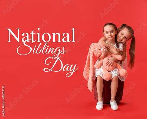 Cute little sisters with to...