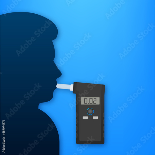 Handheld Breath Alcohol Tester Analyzer Electronic Device. Vector stock illustration