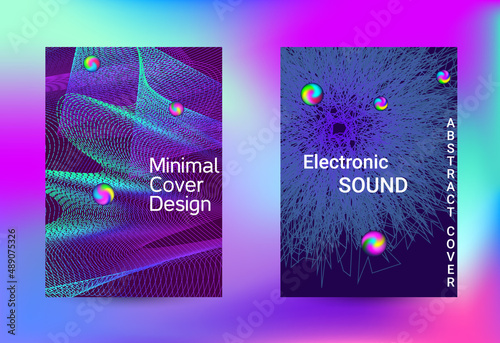 Minimum coverage of a vector. Cover design. Set of modern abstract musical backgrounds. Sound flyer for creating a fashionable cover, banner, poster, booklet...