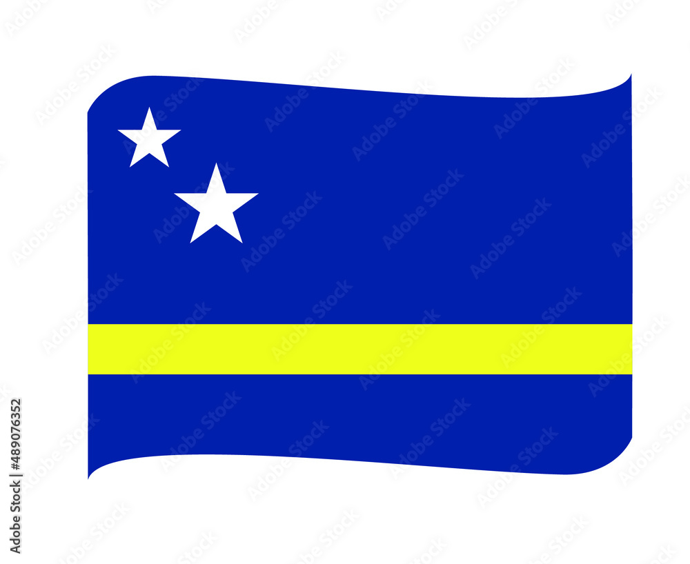 Curacao Flag National North America Emblem Ribbon Icon Vector Illustration Abstract Design Element Curacao Flag National North America Emblem Ribbon Icon Vector Illustration Abstract Design Element