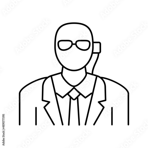 private security line icon vector illustration