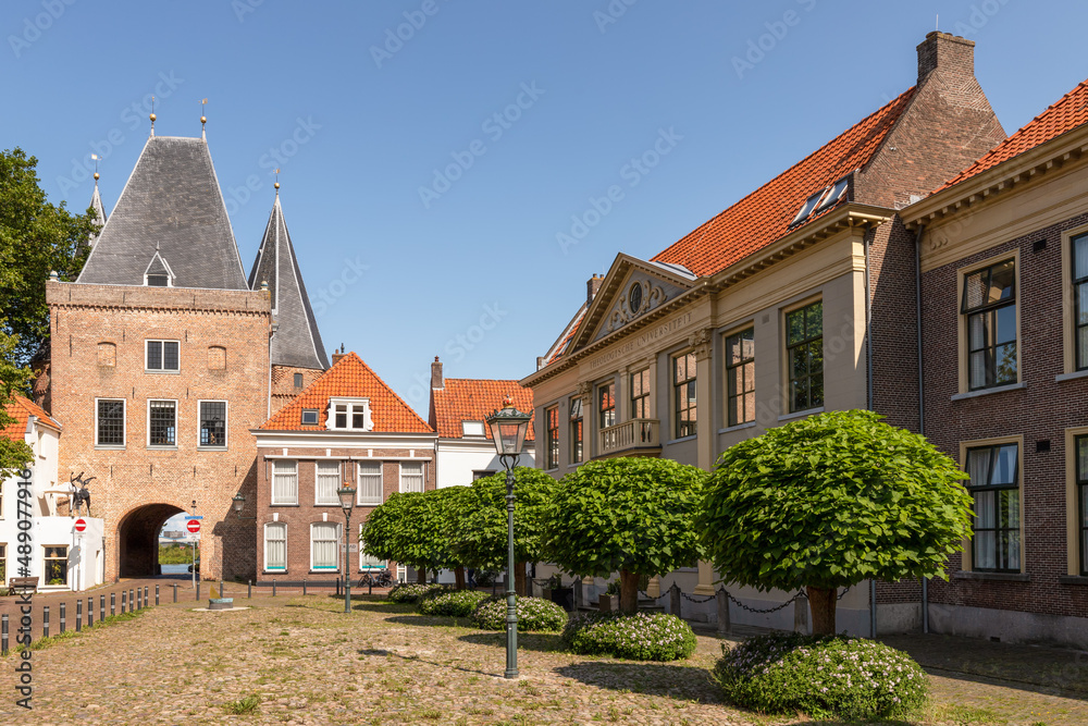 Koornmarktspoort, city gate in the hanseatic city of Kampen in the province of Overijssel, the Netherlands