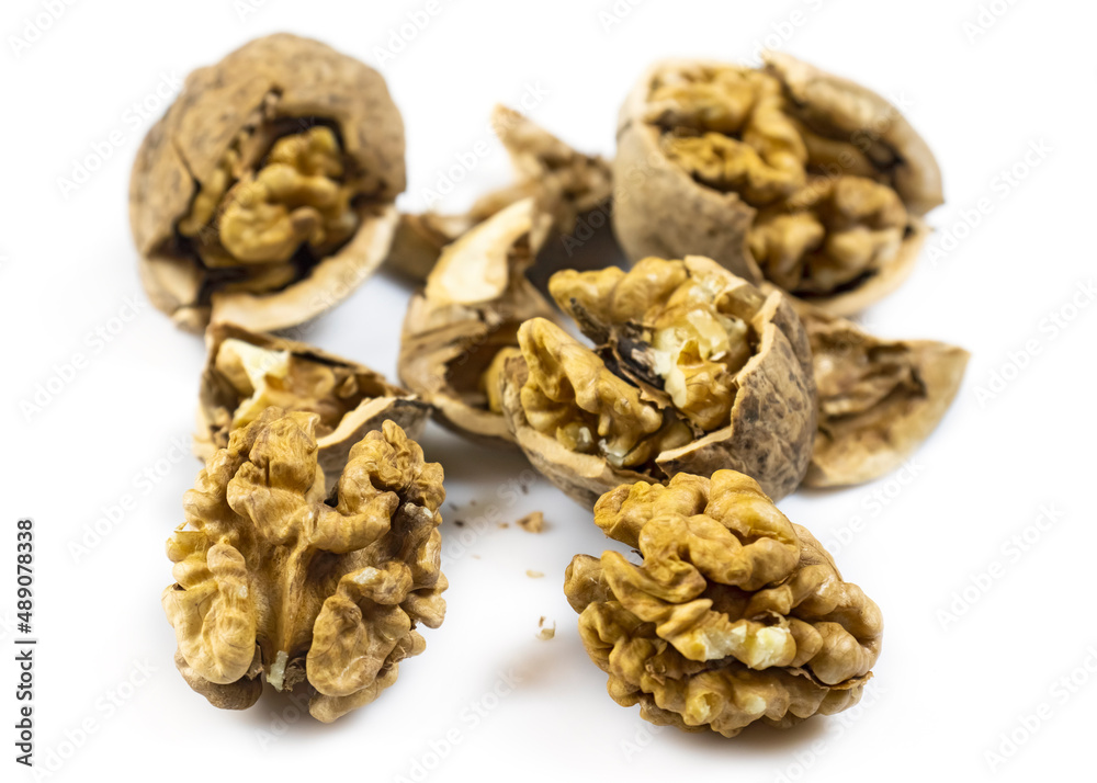 isolated image of walnuts on white background isolated image of walnuts on white background