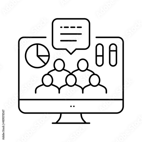 social engagement line icon vector illustration