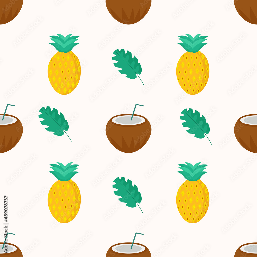 Coconut and pineapple pattern for use in web design Coconut and pineapple pattern for use in web design