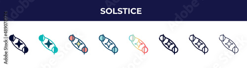 solstice icon in 8 styles. line, filled, glyph, thin outline, colorful, stroke and gradient styles, solstice vector sign. symbol, logo illustration. different style icons set.