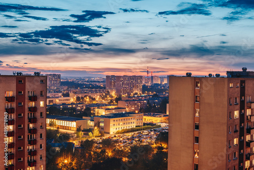 Obraz na płótnie Panorama Poznania w salonie