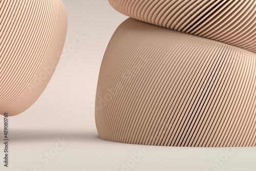 Abstraction of 3d shells with duplicate vertical shapes.