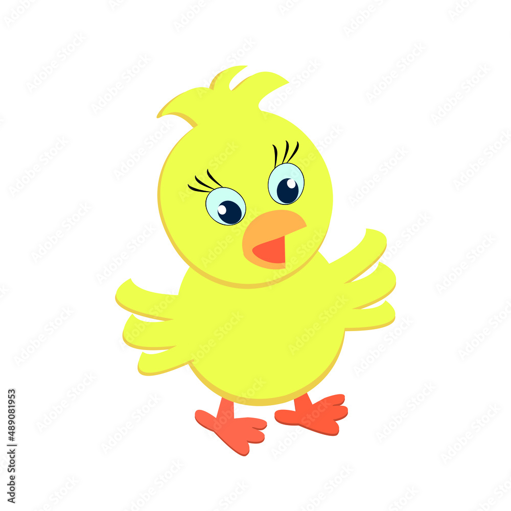 Cute yellow chick. Cartoon character chicken. Funny yellow chicken in cartoon style. Suitable for Easter cards, children's books. Stock vector isolated image on a white background.
Cute yellow chick. Cartoon character chicken. Funny yellow chicken in cartoon style. Suitable for Easter cards, children's books. Stock vector isolated image on a white background.