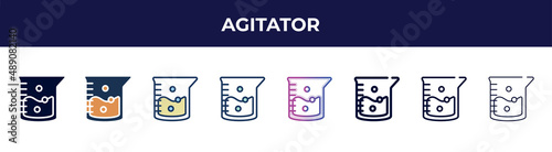 agitator icon in 8 styles. line, filled, glyph, thin outline, colorful, stroke and gradient styles, agitator vector sign. symbol, logo illustration. different style icons set.