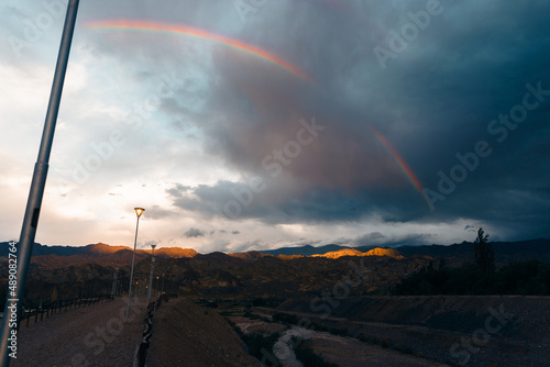 rainbow over the highway