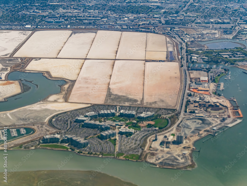 Aerial view of the Redwood City and cityscape
