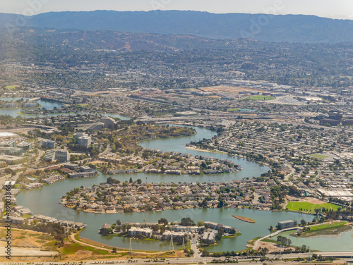 Aerial view of the Foster City and cityscape