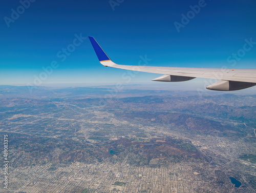 Aerial view of the Los Angeles Hollywood area cityscape